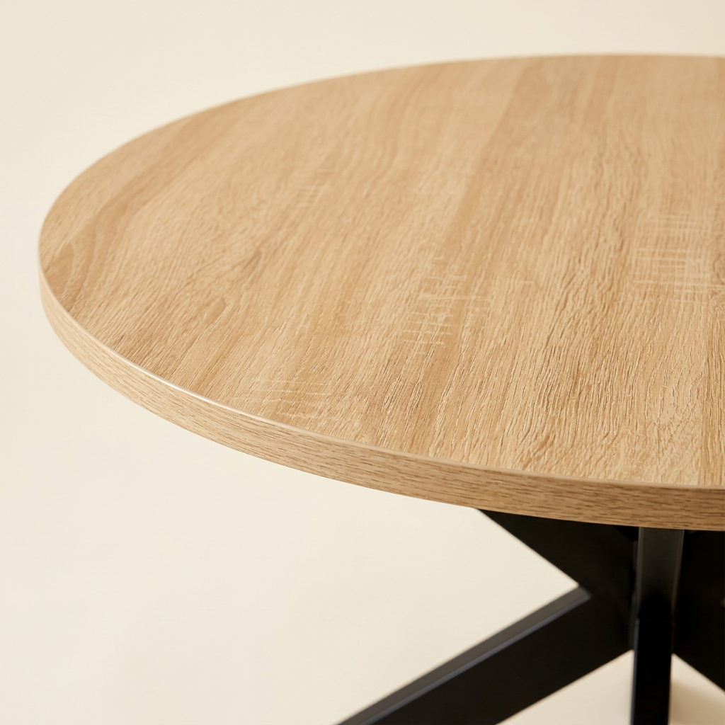 Table basse ronde bois et noir pied araignée LÉNA – NEO TABLE
