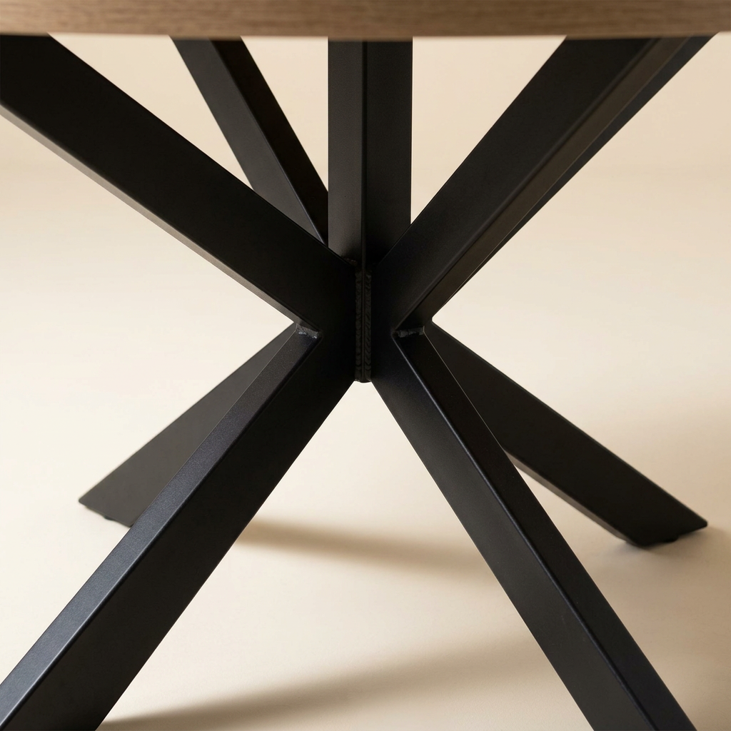 Table basse ronde bois et noir pied araignée LÉNA – NEO TABLE