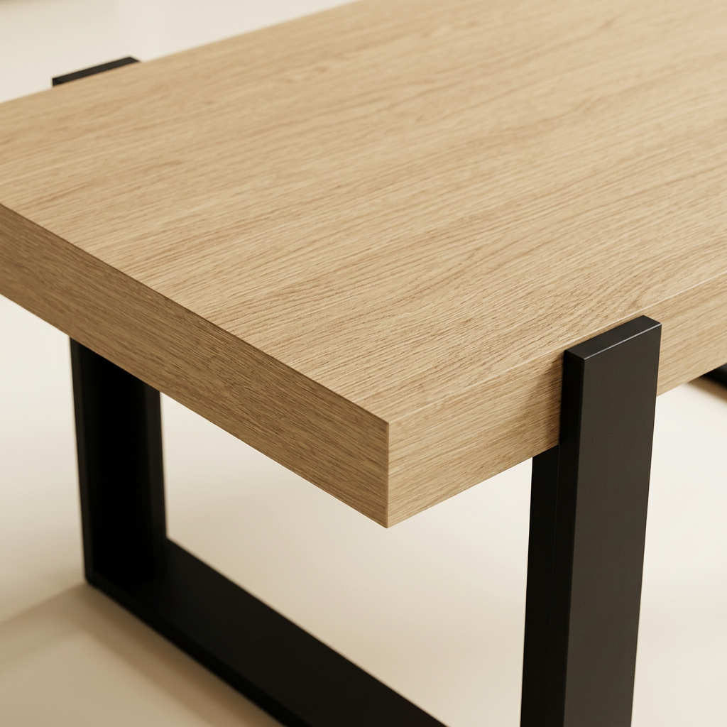 Table basse rectangulaire bois et noir NOVA – NEO TABLE