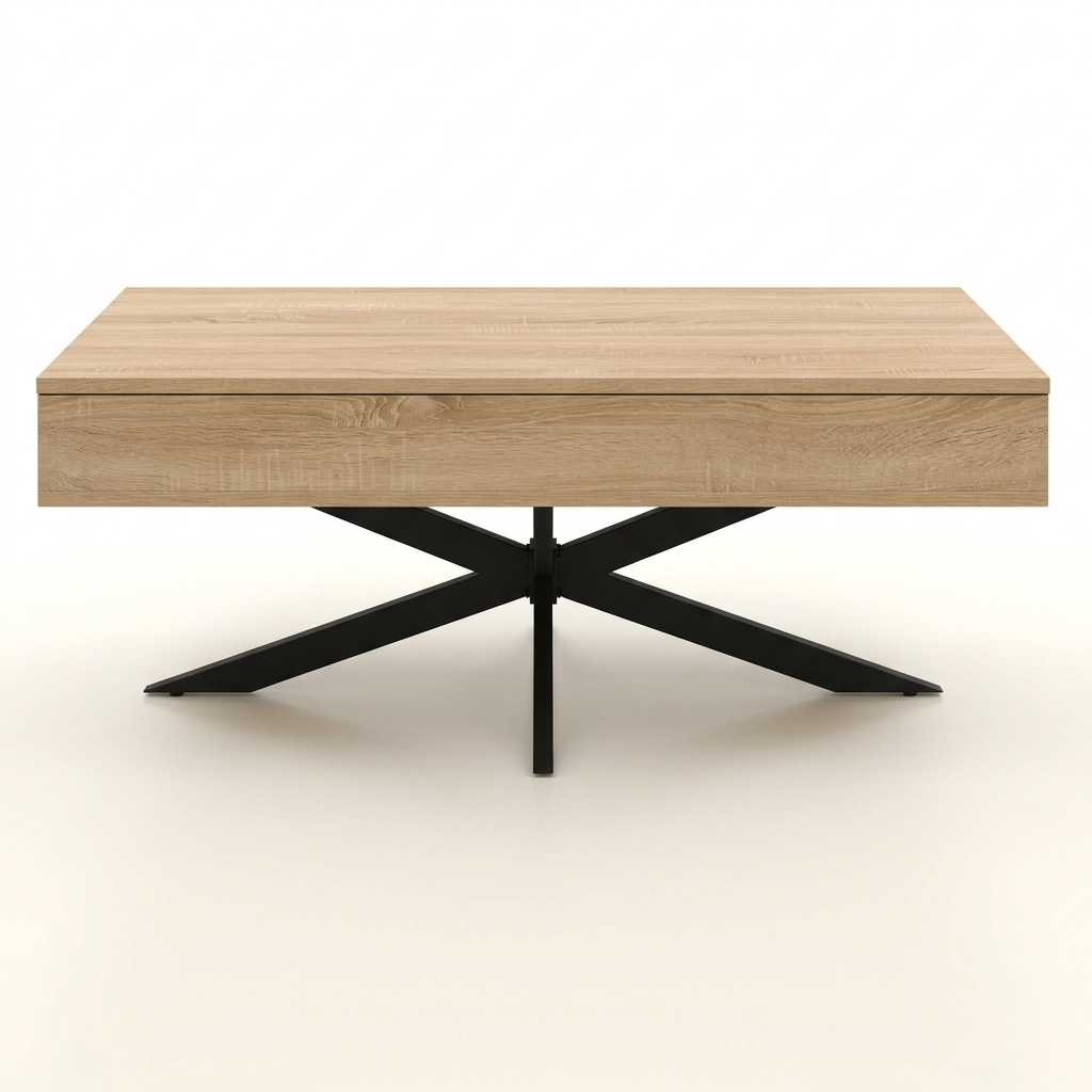Table basse relevable avec rangement noir et bois ELYA – NEO TABLE