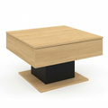 Table basse relevable carrée avec rangement bois et noir NORA – NEO TABLE